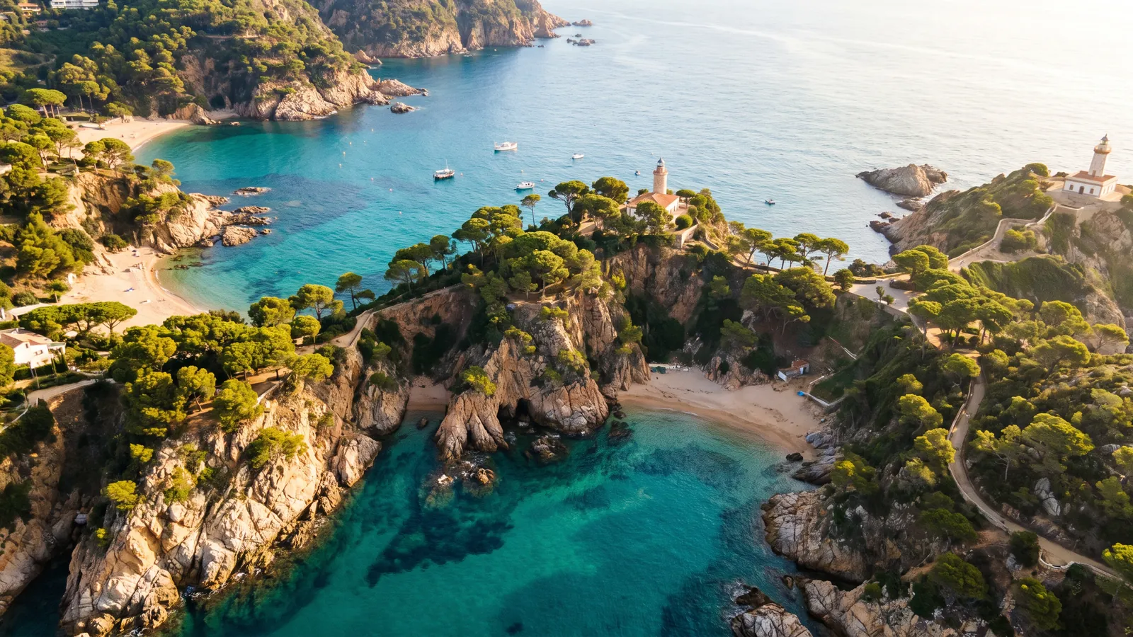 Mittelmeerküste der Costa Brava aus der Luft