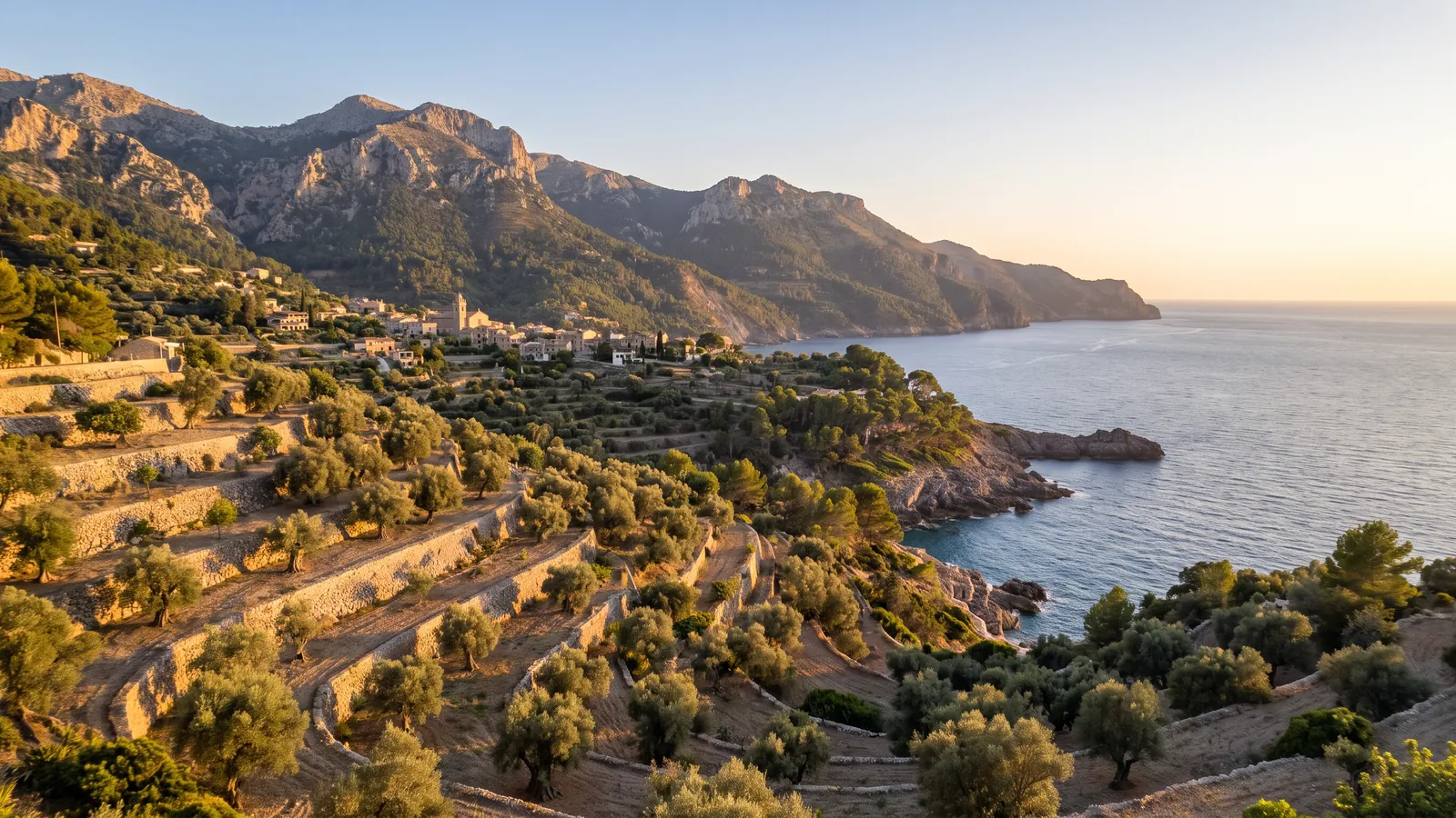 Bergkulisse der Serra de Tramuntana auf Mallorca